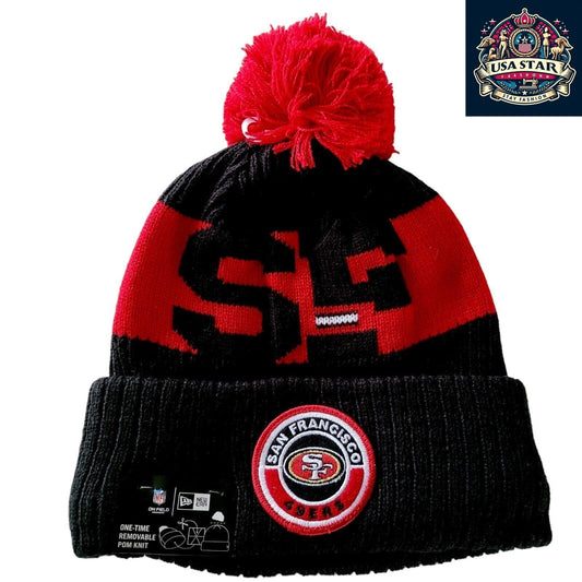 🏈 NFL San Francisco New Era Beanie Hat - One Size 🌉❤️💛 - USASTARFASHION