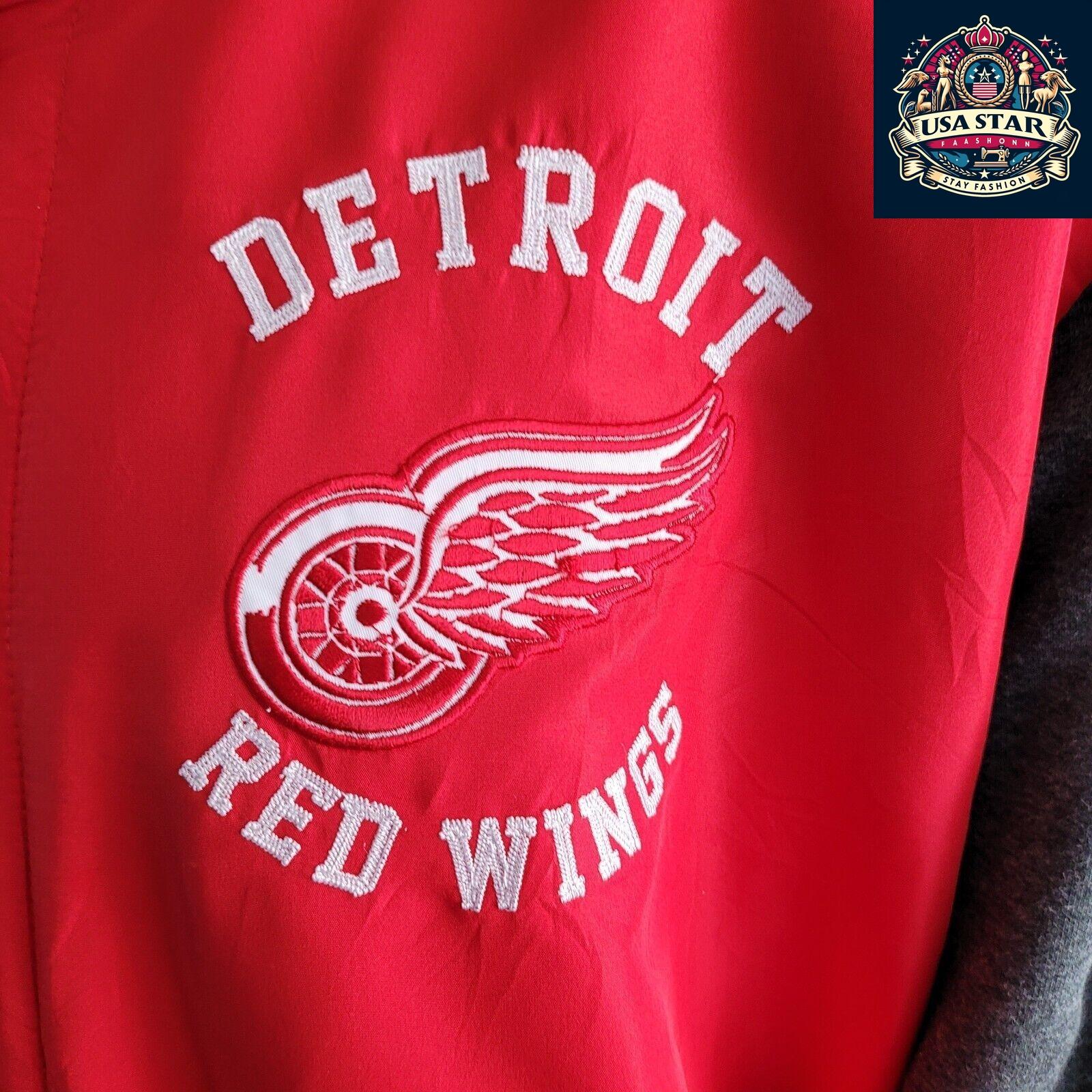 G-III Apparel Detroit Red Wings Varsity Jacket 4XL - Authentic Colors, Snap Fastening, Vintage Style - USASTARFASHION