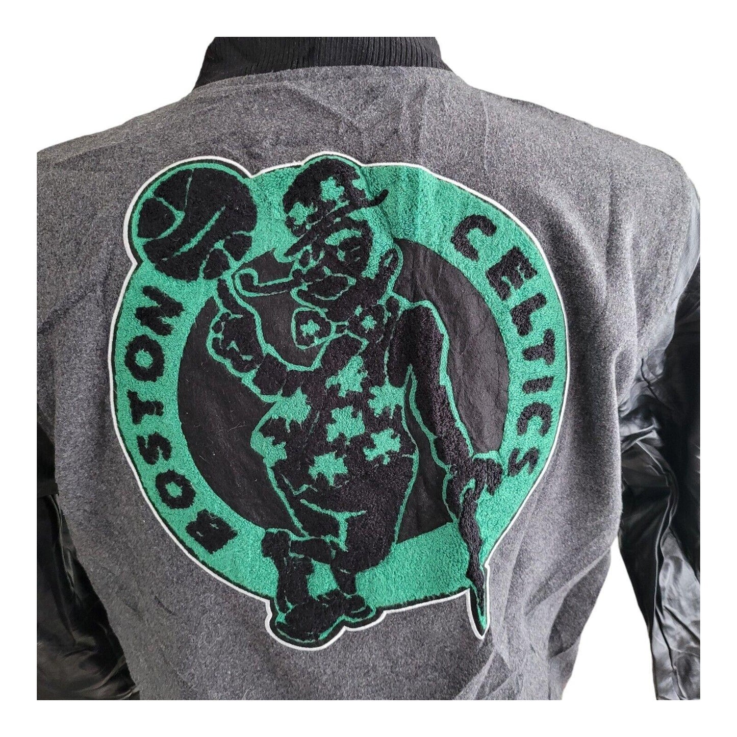 NBA Youth Boston Celtics Wool Varsity Jacket - 100% Wool, Full-Snap - Size: 19" P2P, 22" Length-USASTARFASHION