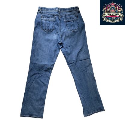 Vintage Lee Men's Jeans W32 L31 Straight-Leg Denim Blue Medium Rise for Classic Style and Comfort - USASTARFASHION