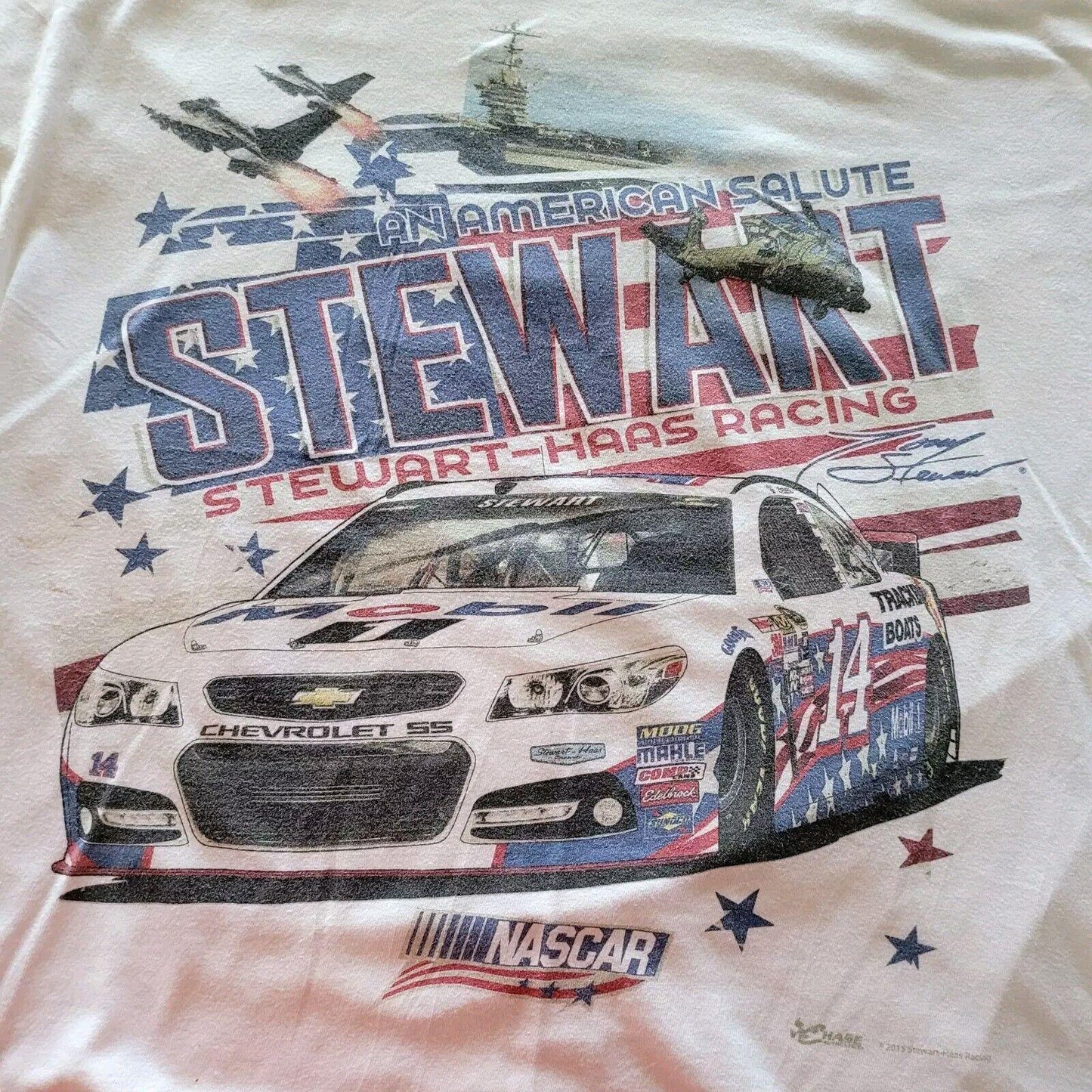 Tony Stewart #14 NASCAR T-Shirt Large Chase Authentics Stewart-Haas Racing Ameri