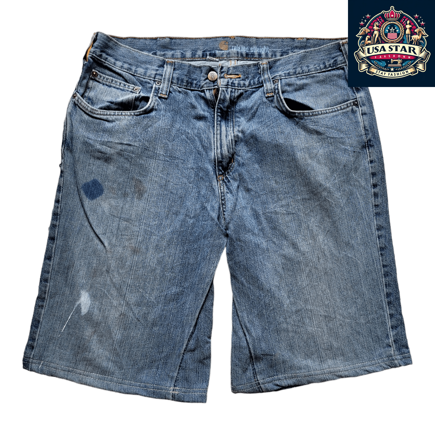 Carhartt Denim Shorts Size 36 - Relaxed Fit, Durable Cotton, Outdoor Comfort with Pockets - USASTARFASHION