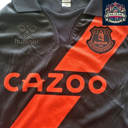 Hummel Everton Away Jersey 5-6Y with CAZOO Logo & Zakariya #4, Black Red Stripe - USASTARFASHION