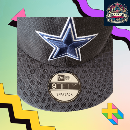 New Era 9FIFTY Dallas Cowboys Snapback Cap - Black/Grey Adjustable Hat for Team Pride - USASTARFASHION