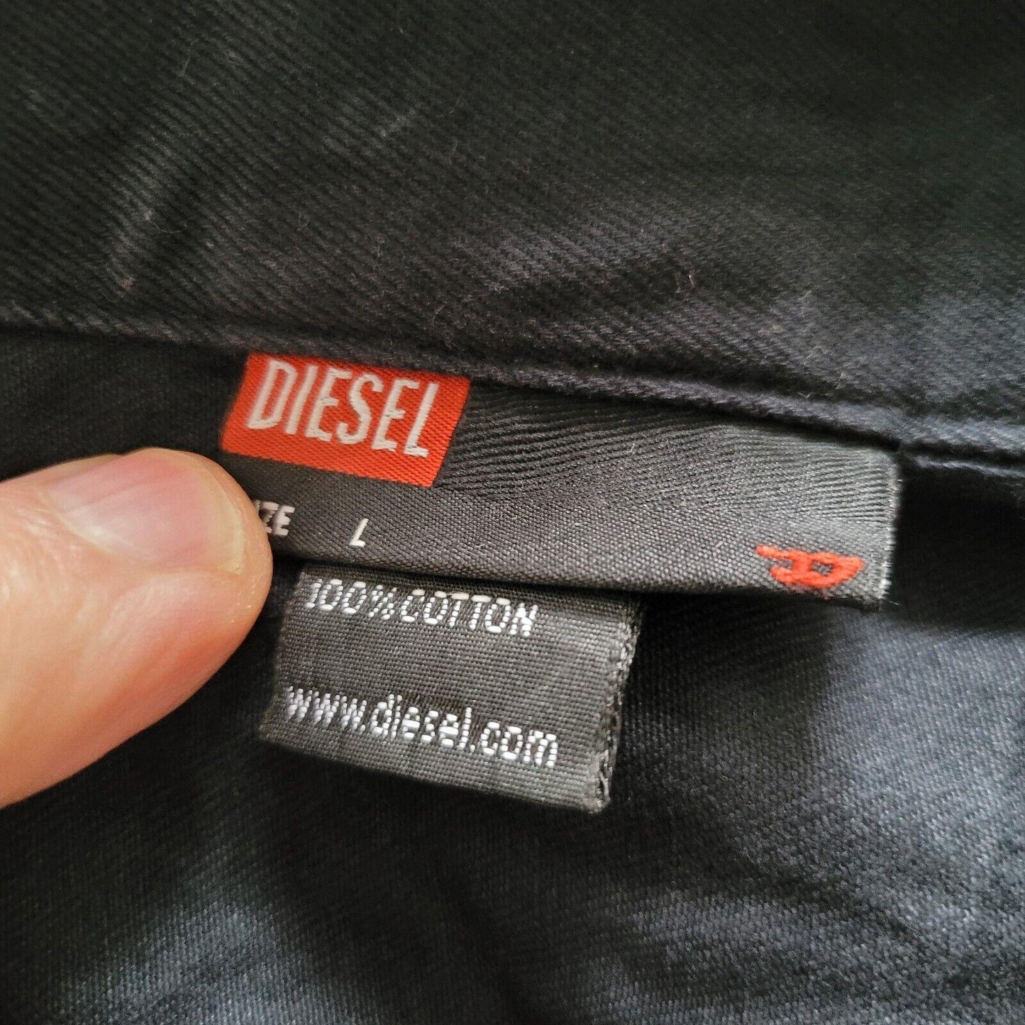 Diesel Raw Men's Jacket - Size L (Fits Like M) | Snug Fit, Standout Design | 23" Pit-to-Pit-USASTARFASHION