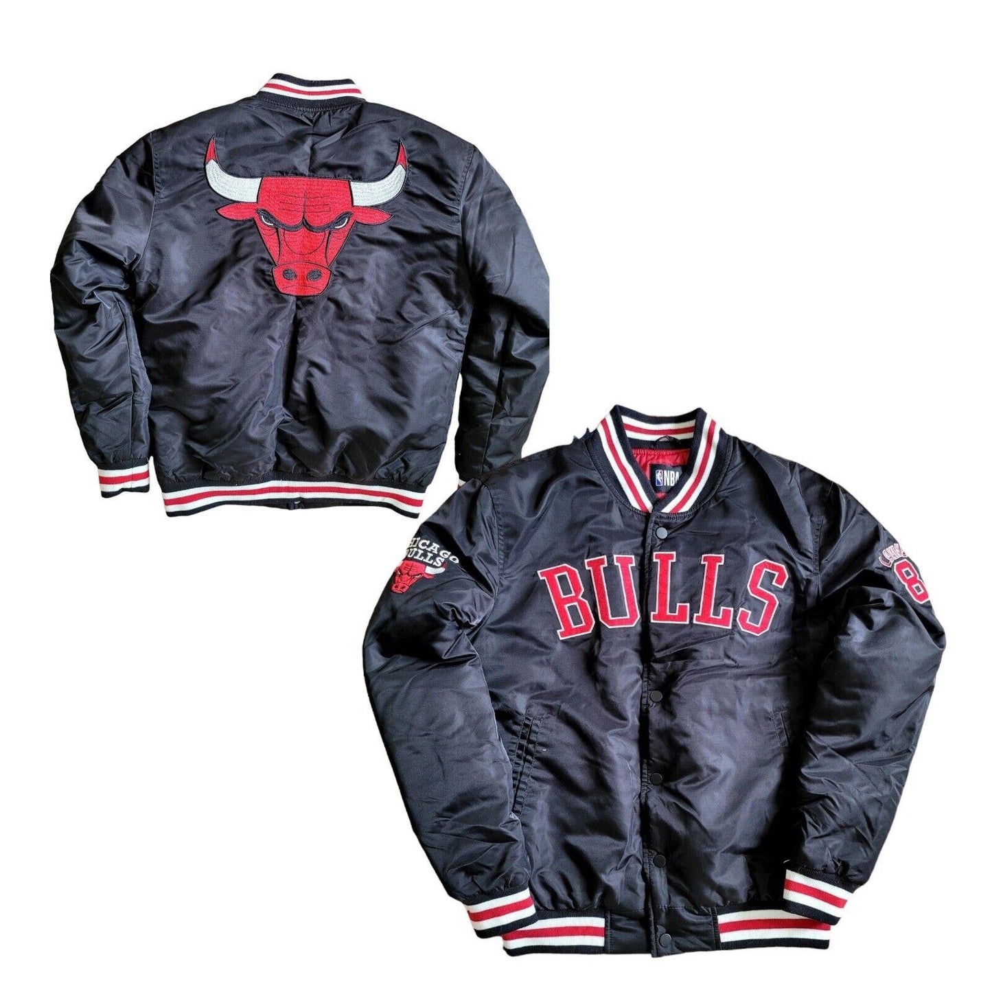 Chicago Bulls Bomber Jacket Mens Size XS NBA x Primark Lavine 8 Black Coat-USASTARFASHION