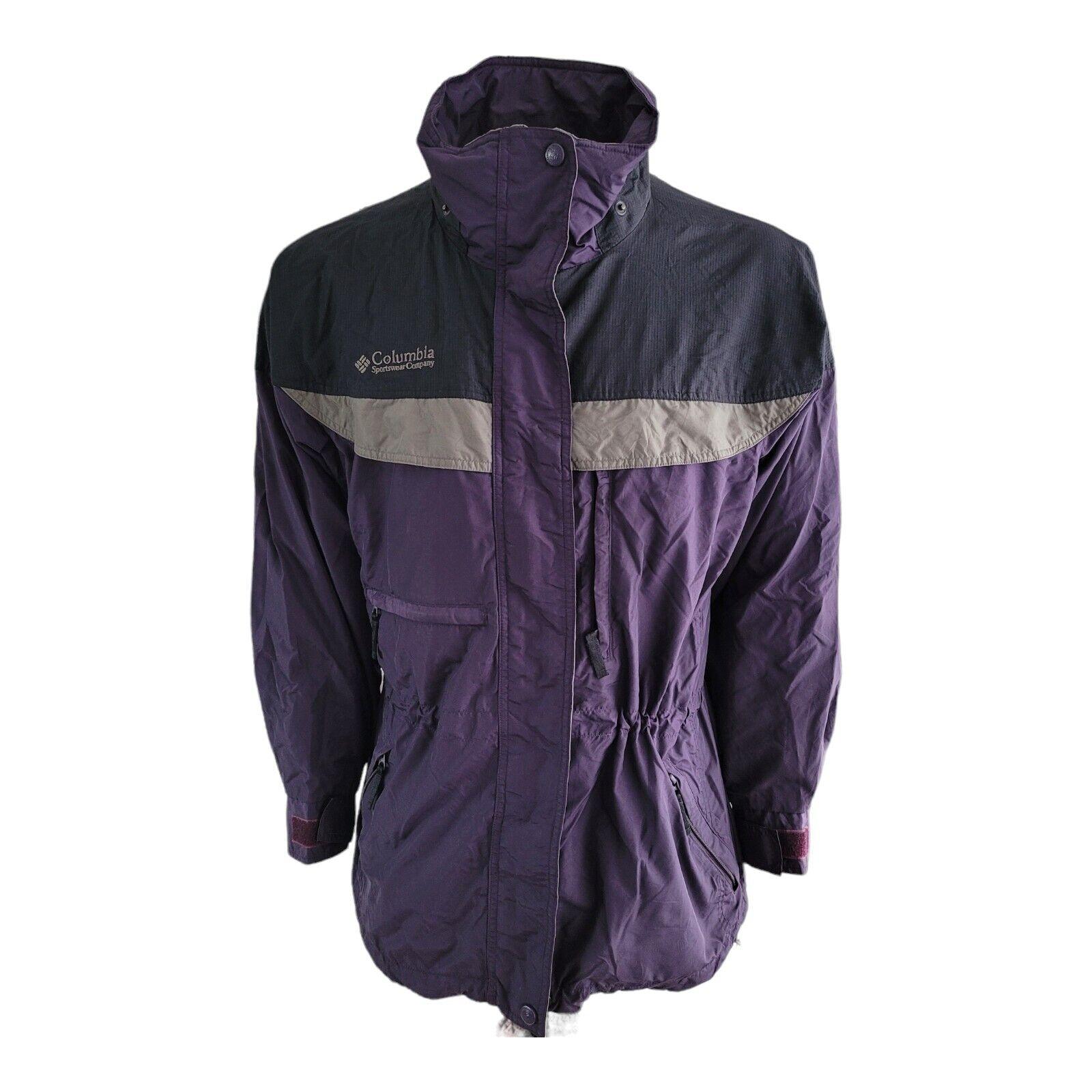 Columbia Boulder Ridge Women's Purple Jacket, Waterproof Nylon, Size M-USASTARFASHION