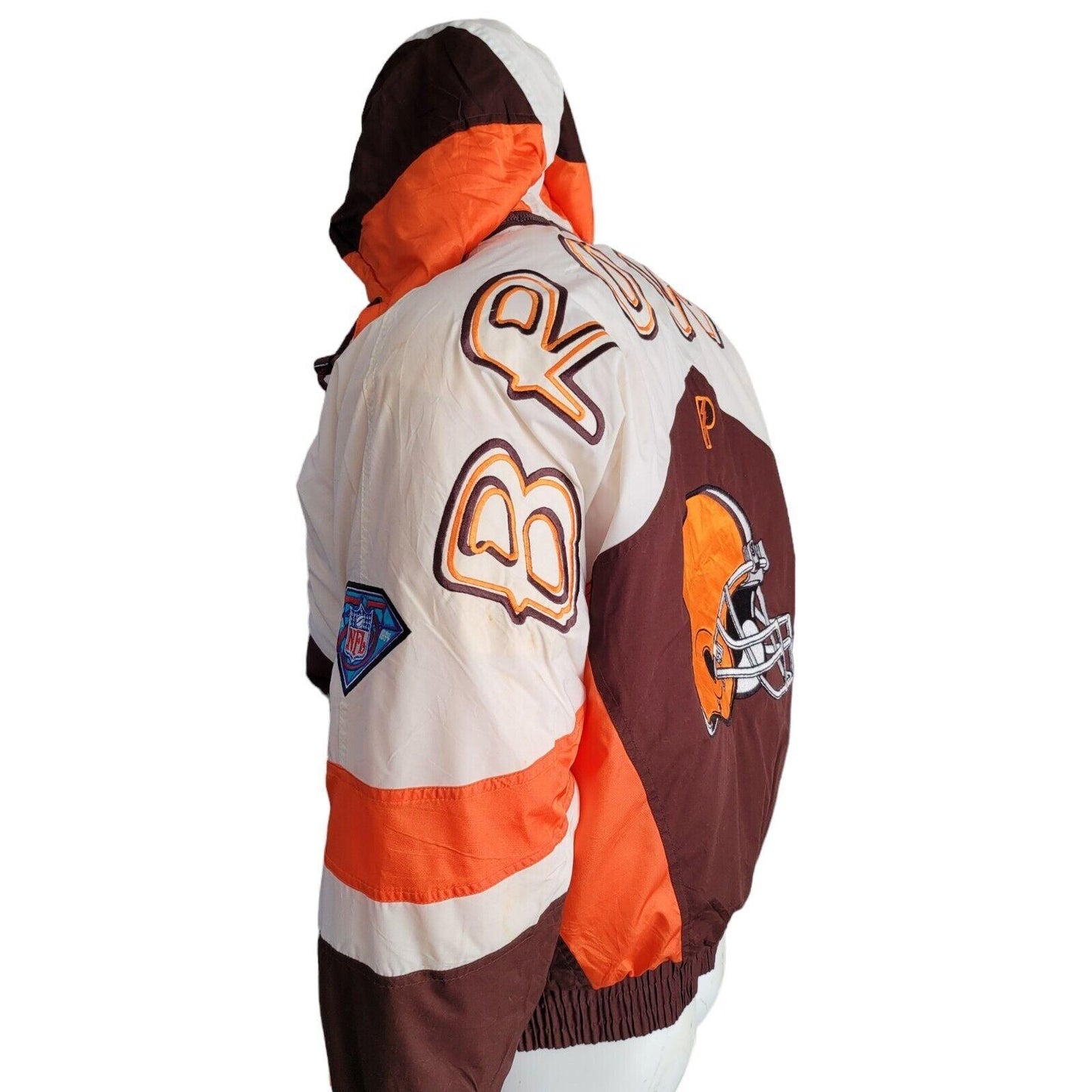 Cleveland Browns Pro Player Jacket – 90s NFL Embroidered Sz M Men's Coat-USASTARFASHION