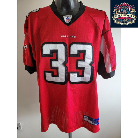 Vintage Falcons Jersey XL - Reebok NFL Atlanta Falcons #33 Turner, Classic Design, Comfortable Fit - USASTARFASHION