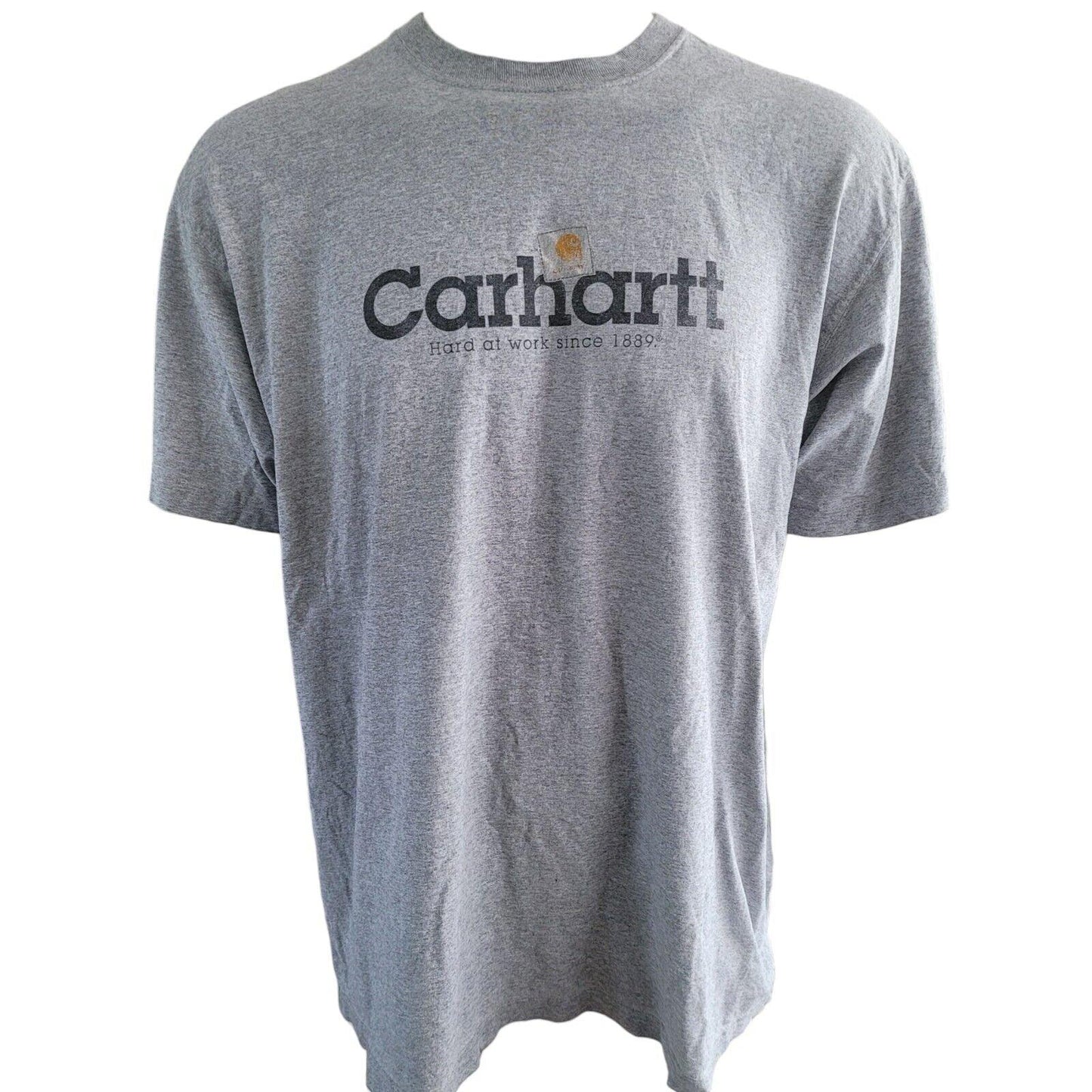 Carhartt Gray Short Sleeve Shirt | XL, Logo Design, Cotton Blend-USASTARFASHION