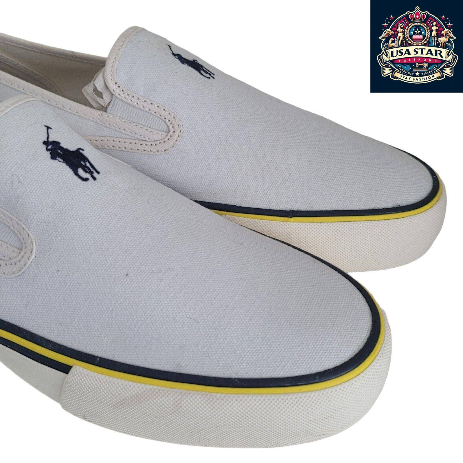 Ralph Lauren Men's Pumps Size 10 UK - Stylish White Sneakers with Comfortable Fit and Versatile Design USASTARFASHION