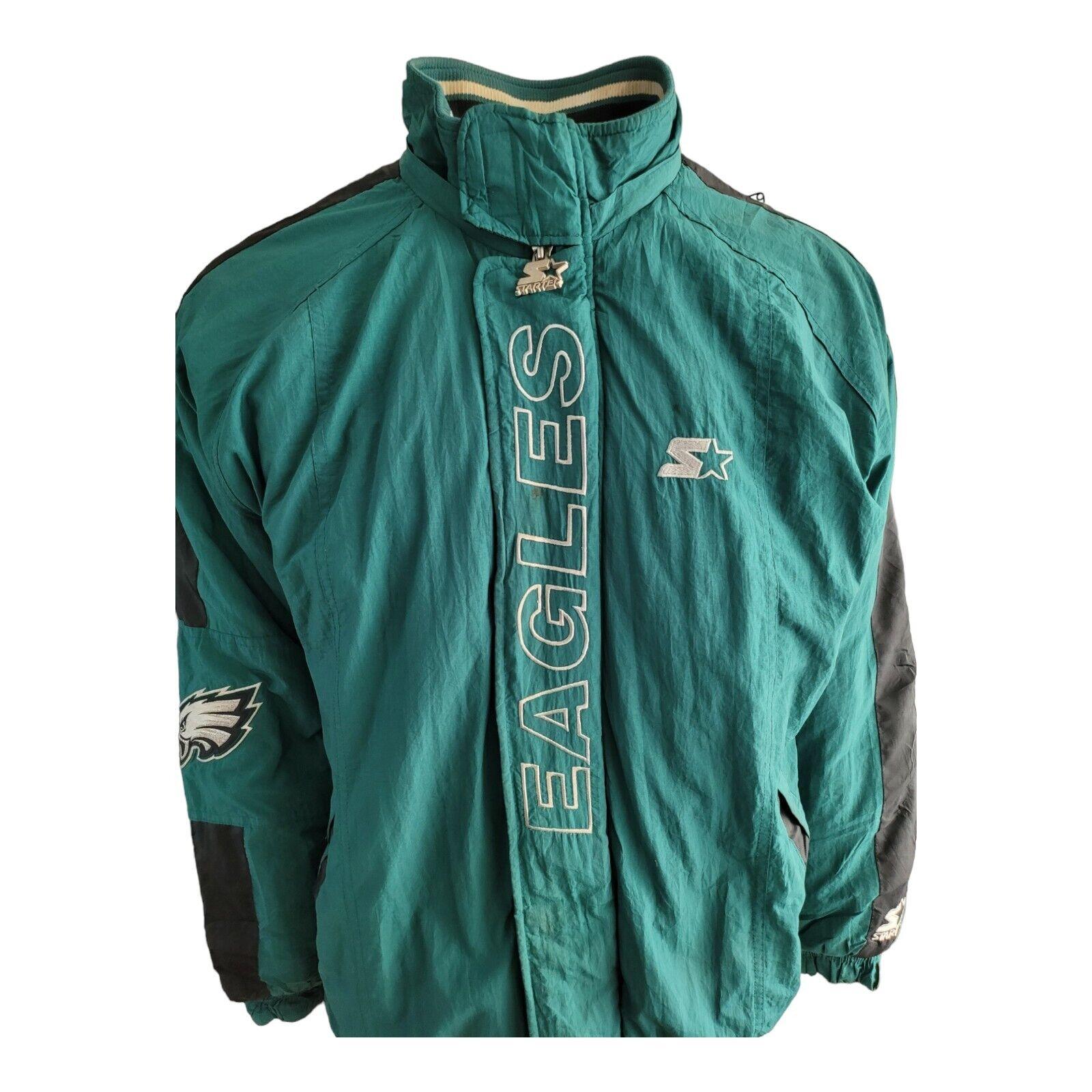 STARTER PRO LINE NFL Men's Eagles Jacket, Size Large, Green-USASTARFASHION