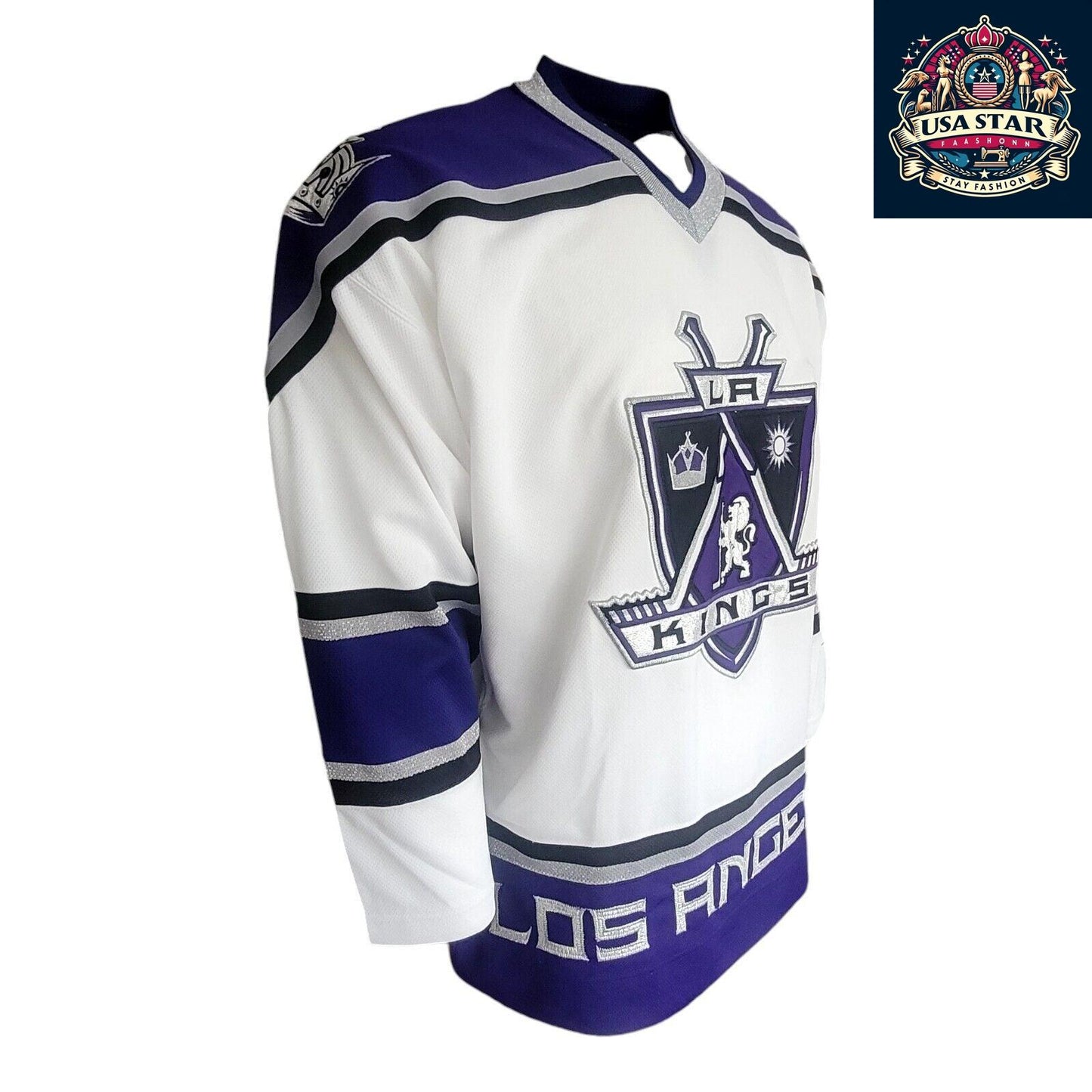 Vintage Los Angeles Kings Jersey M/M - NHL Pro Player Hockey Jersey in Black and Purple - USASTARFASHION