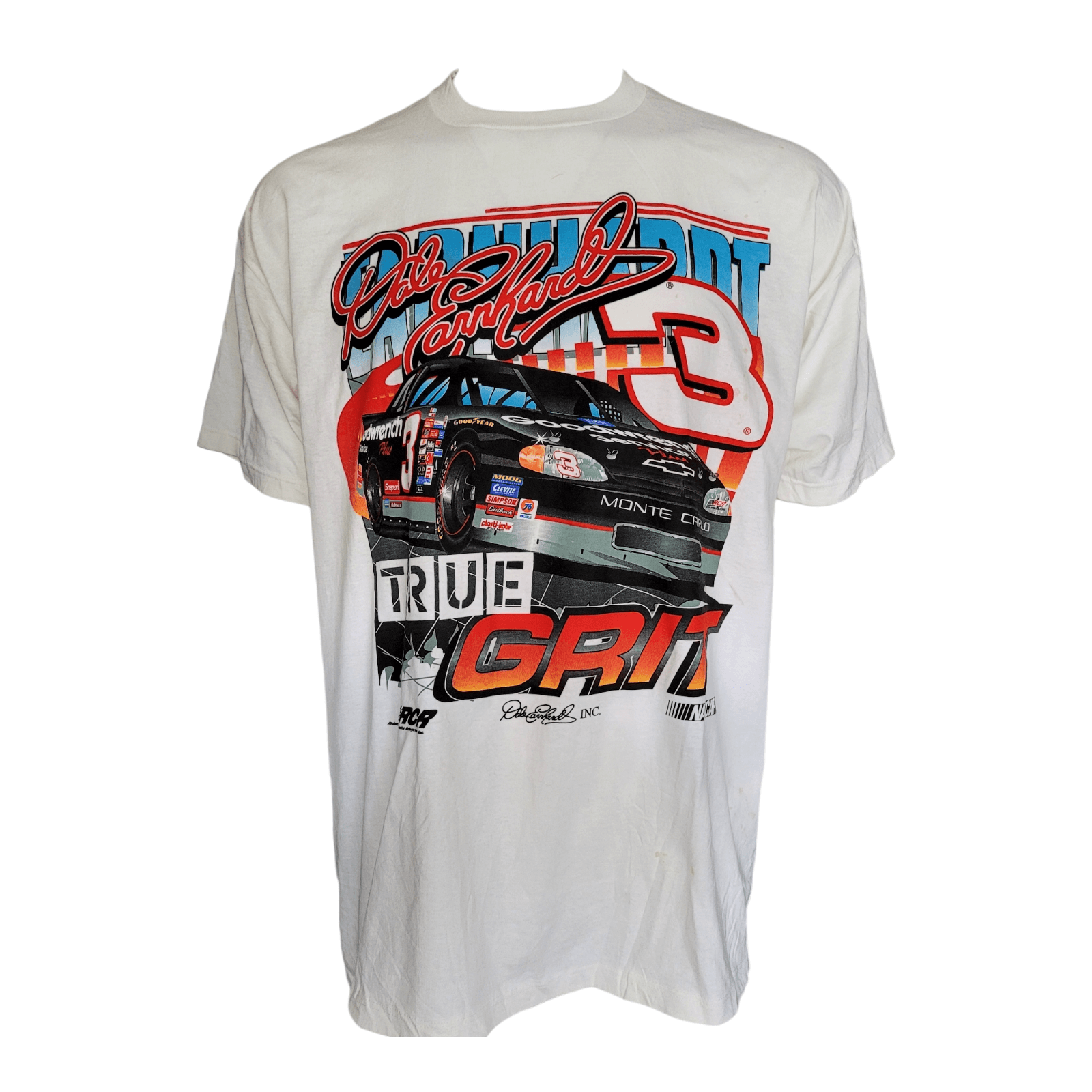 Dale Earnhardt True Grit NASCAR T-Shirt XL White Competitors View Cotton