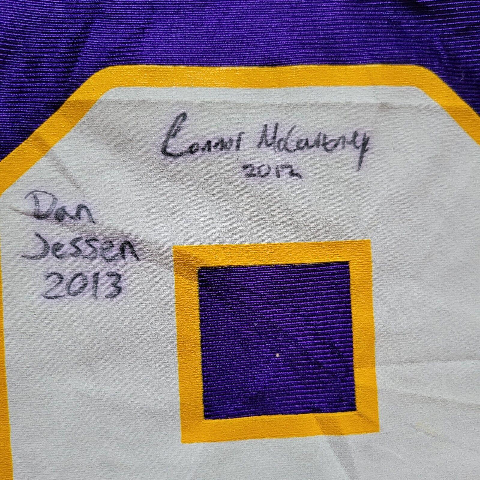 Authentic Signed Minnesota Vikings #69 Jared Allen Jersey - Men's Large Purple 100% Polyester Dual-Signed Dan Jessen 2013 & Conor McQuerry 2012-USASTARFASHION