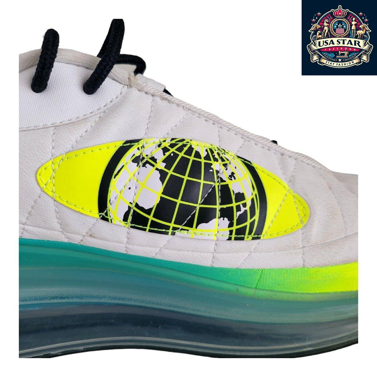 Nike MX 720 Air Max Shoes Unisex White Lime Green Size 10 UK With Air Cushioning & Breathable Design USASTARFASHION