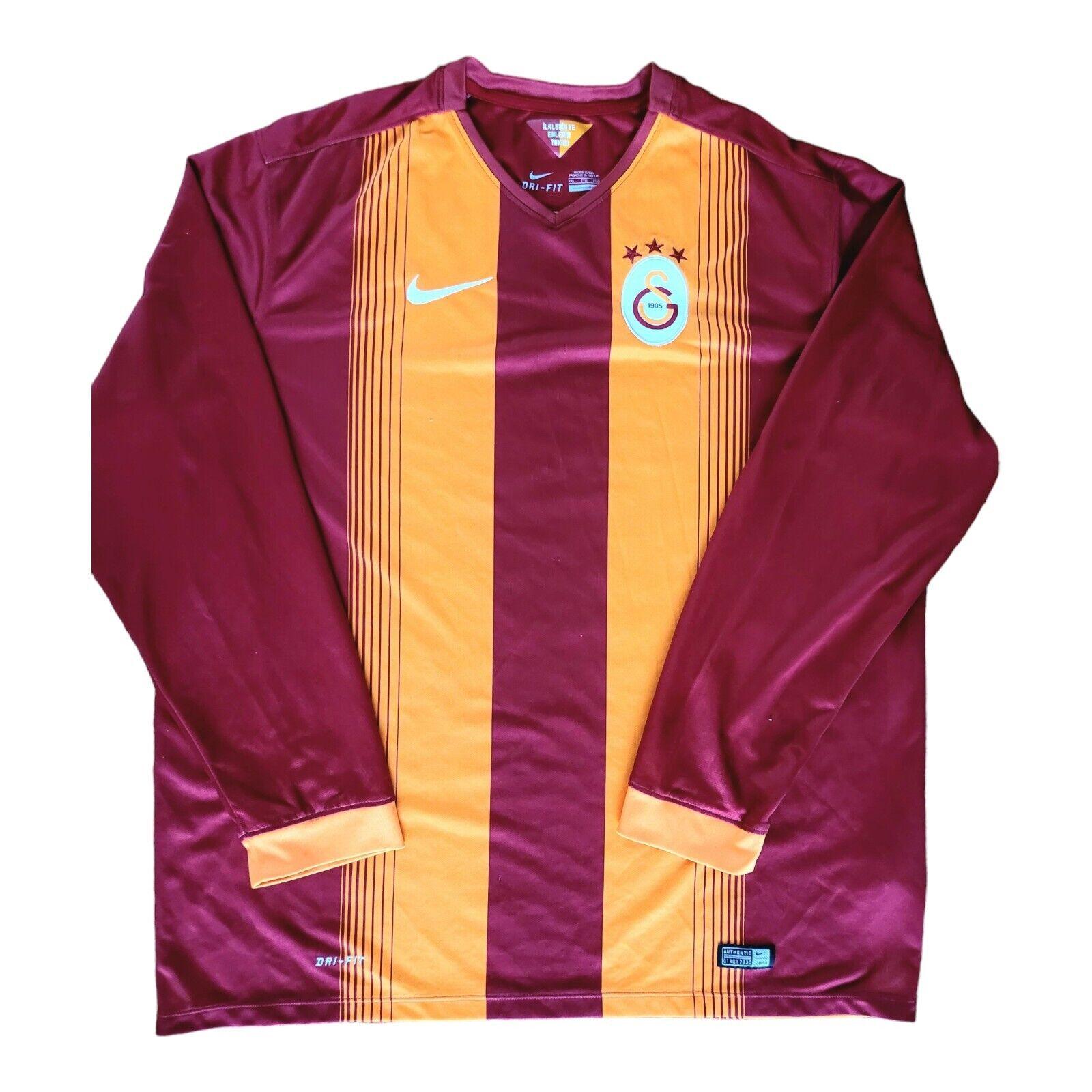 Galatasaray 2014 Home Football Jersey L/S - Adult XXL, Nike Dryfit-USASTARFASHION