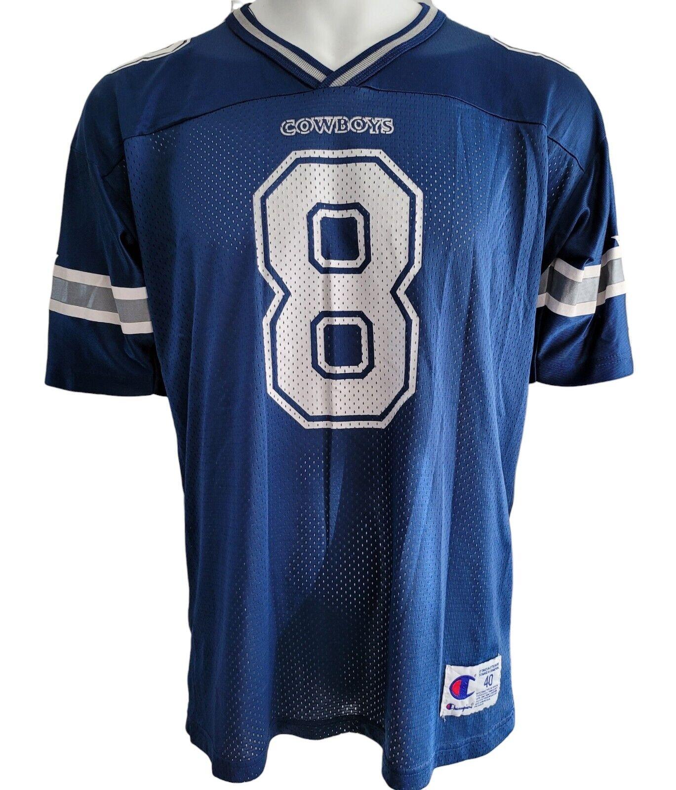 Vintage Champion Dallas Cowboys #8 Aikman Football Jersey - Authentic Men's Size 48-USASTARFASHION