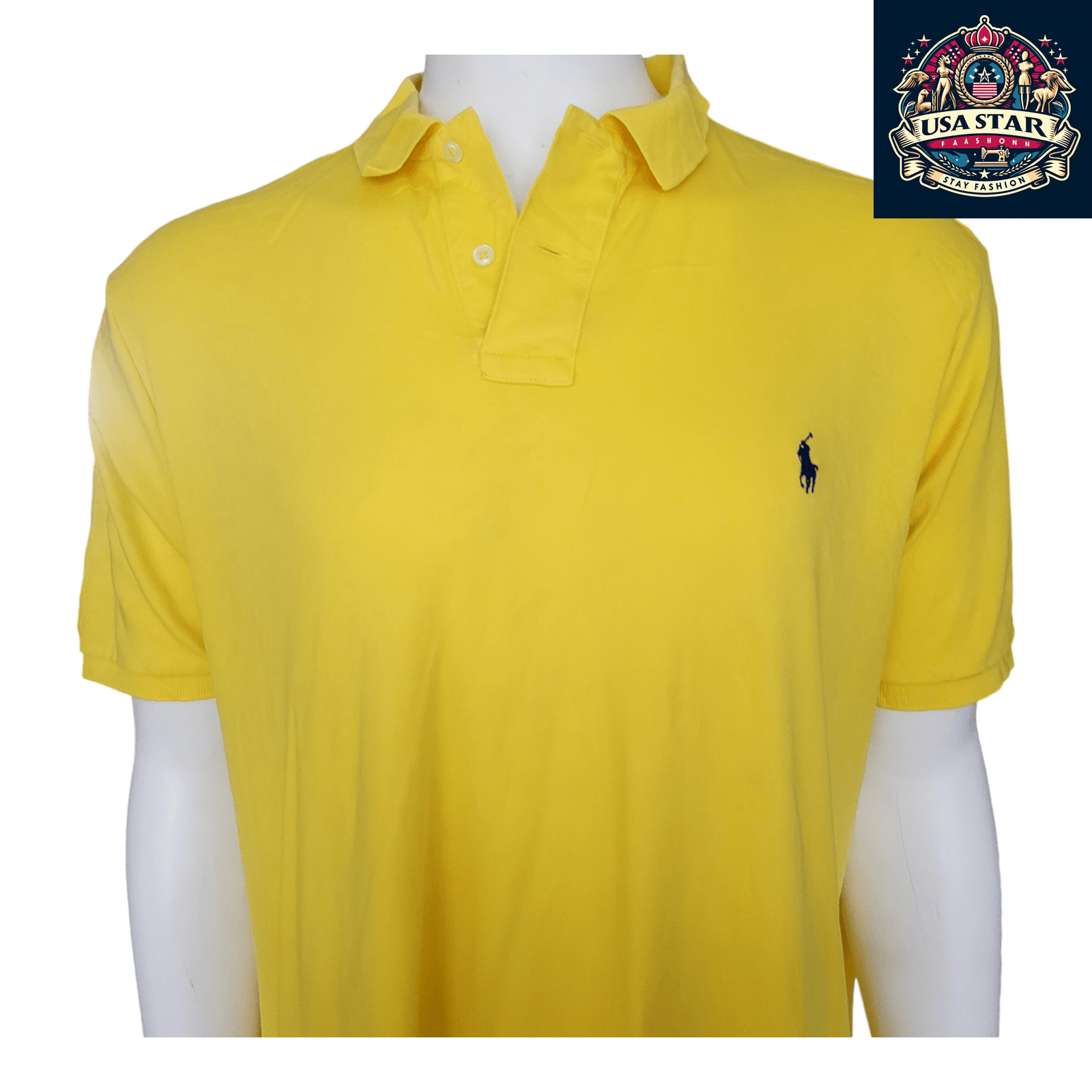 Polo Ralph Lauren Men's Yellow Polo Shirt XXL | 100% Soft Cotton | Classic Style and Comfort - USASTARFASHION