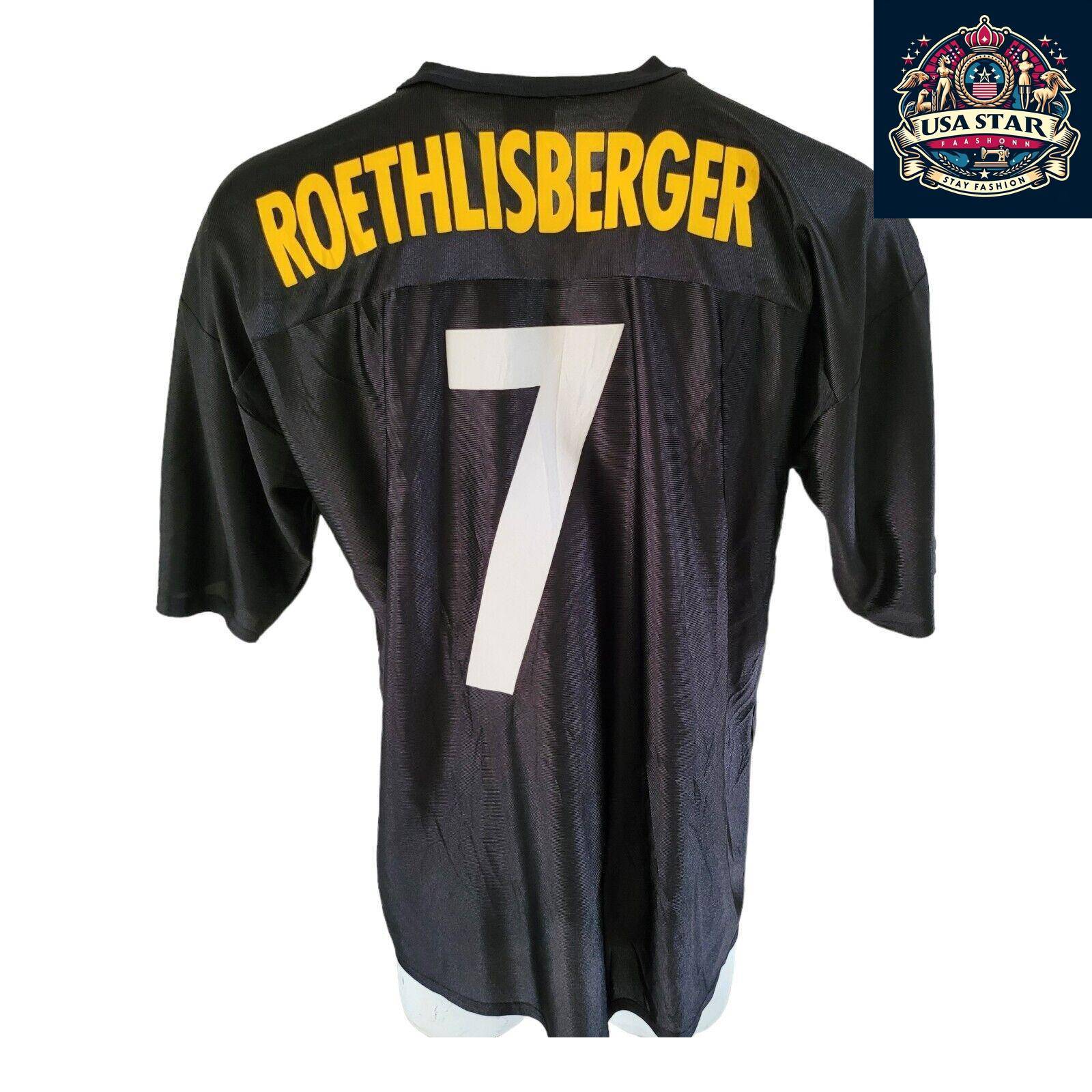 Pittsburgh Steelers Jersey #7 Ben Roethlisberger XL - Authentic NFL Fan Apparel, Comfortable Fit - USASTARFASHION