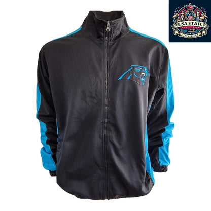 GIII Carolina Panthers Track Jacket Size L - Stylish, Comfortable, Iconic Team Colors - USASTARFASHION