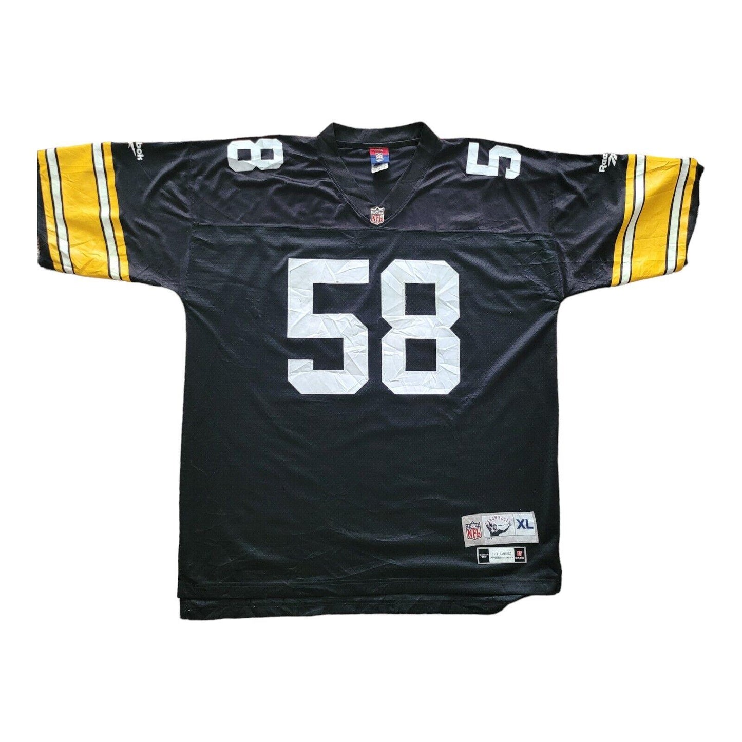 Pittsburgh Steelers #58 Jack Lambert Reebok XL Premier Throwback Jersey-USASTARFASHION