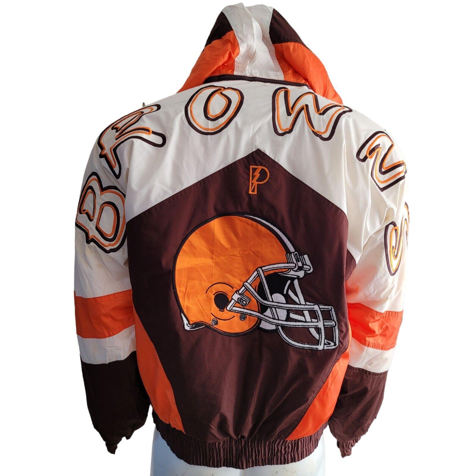 Cleveland Browns Pro Player Jacket – 90s NFL Embroidered Sz M Men's Coat-USASTARFASHION