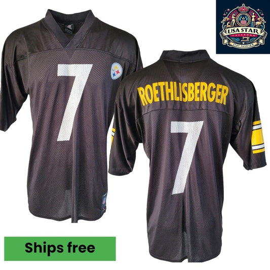 Ben Roethlisberger #7 Pittsburgh Steelers Jersey - Size L, High-Quality Fabric, Comfortable Fit - USASTARFASHION