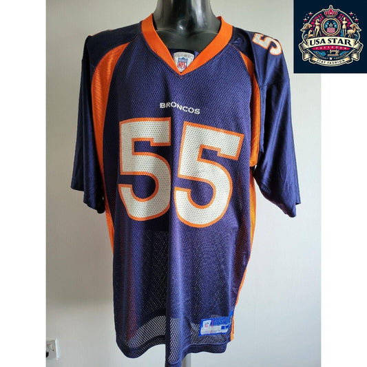 DJ Williams 55 Denver Broncos Jersey - Authentic NFL Reebok Onfield Navy Size L - USASTARFASHION