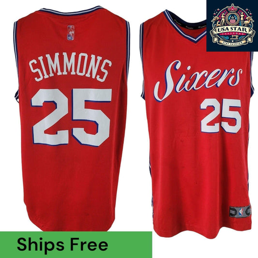 Philadelphia Sixers Ben Simmons #25 Fanatics NBA Basketball Jersey Size L - Authentic Team Wear - USASTARFASHION