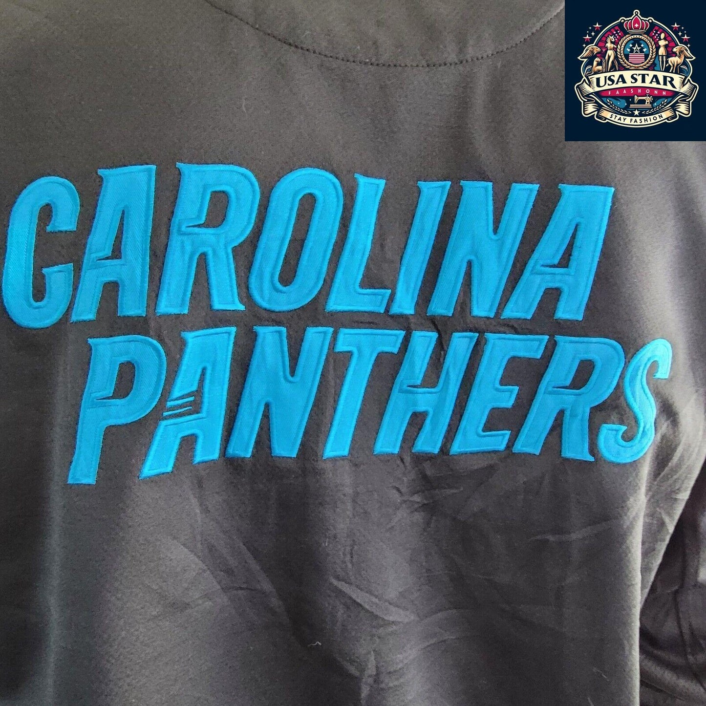 GIII Carolina Panthers Track Jacket Size L - Stylish, Comfortable, Iconic Team Colors - USASTARFASHION