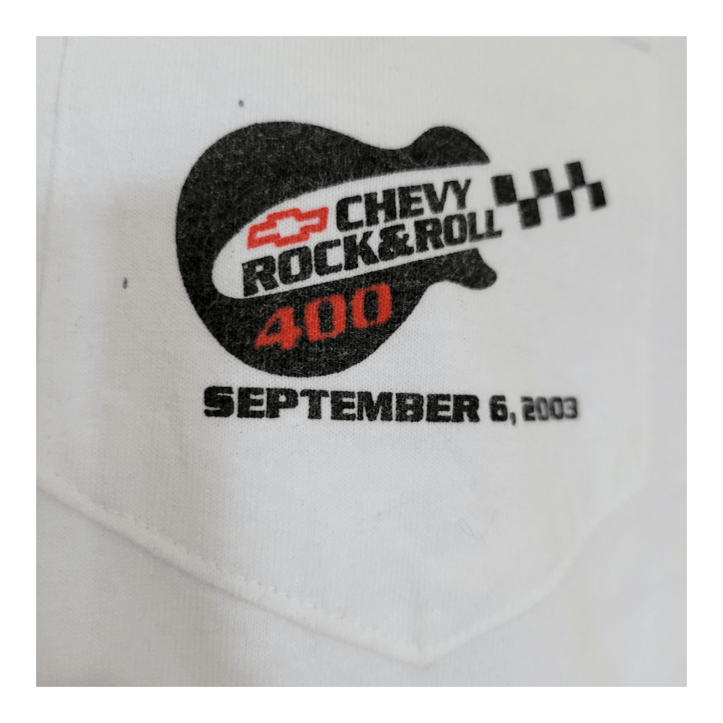 Chevy Rock & Roll 400 T-Shirt 2003 NASCAR ISC Motorsports Size Large Flames Grap