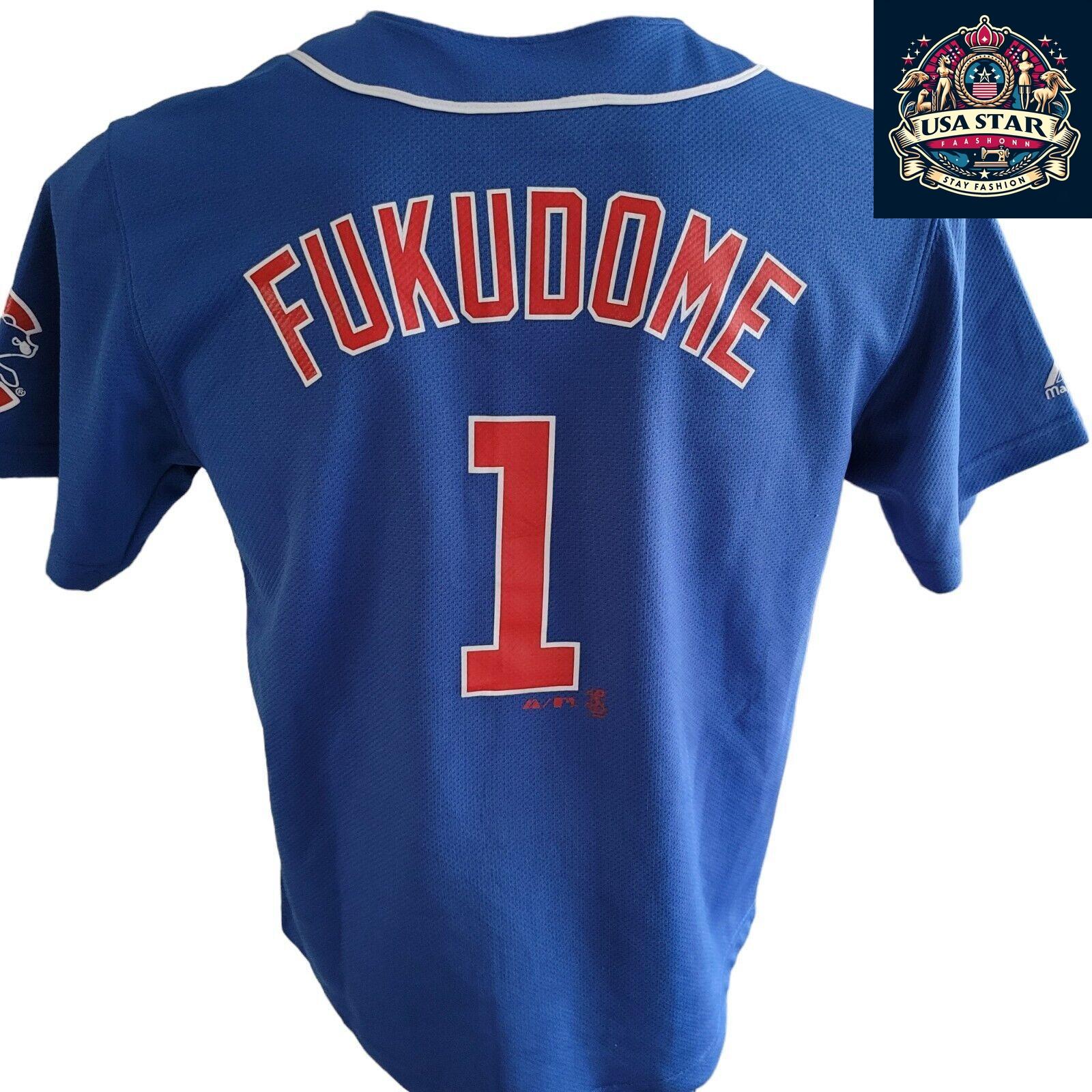 Majestic Chicago Cubs Youth Jersey #1 Fukudome - Comfortable Fit, Durable Design, Size L - USASTARFASHION