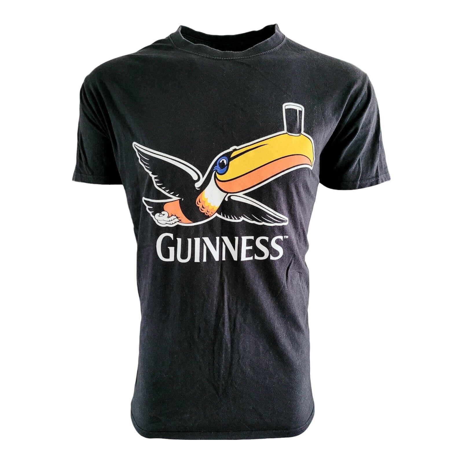 Official Guinness Toucan Logo T-Shirt - Black, Size M-USASTARFASHION