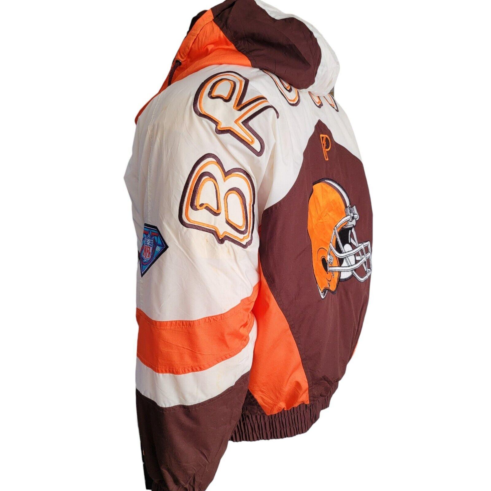 Cleveland Browns Pro Player Jacket – 90s NFL Embroidered Sz M Men's Coat-USASTARFASHION