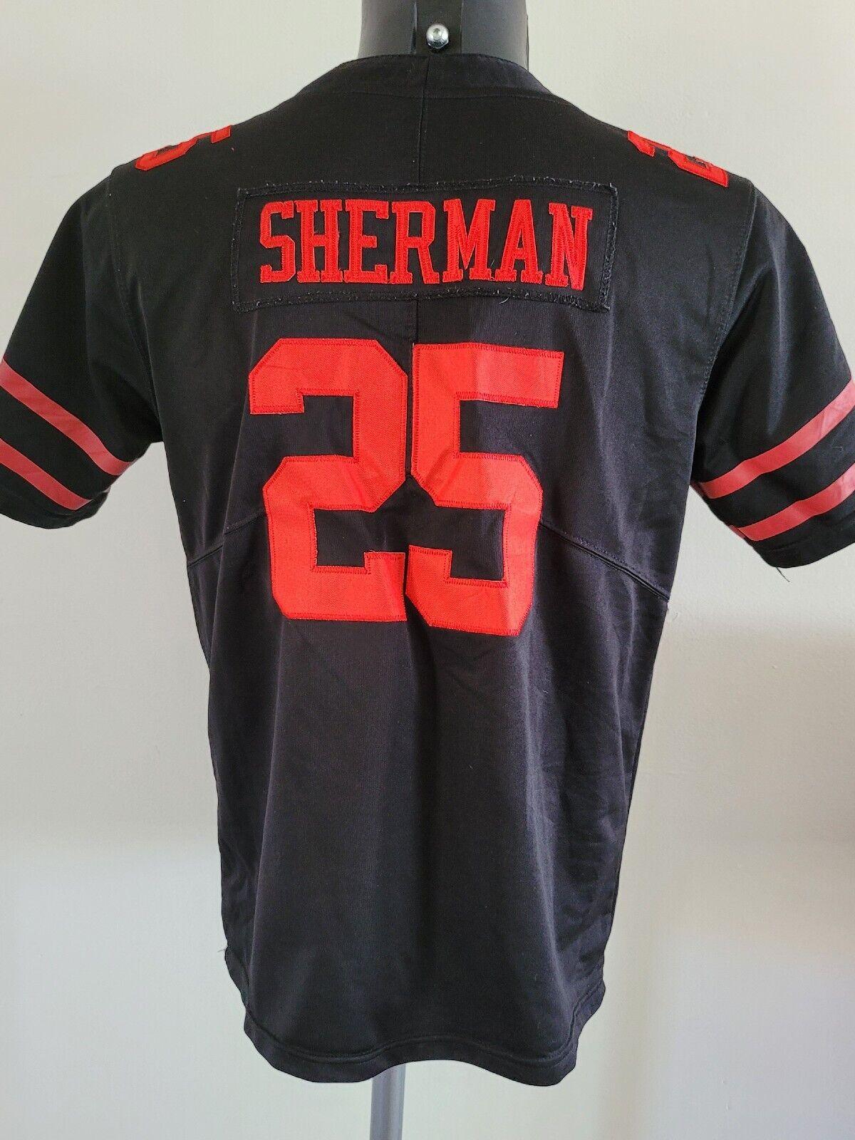 NFL Nike San Francisco 49ers #25 Richard Sherman Youth XL Black Football Jersey-USASTARFASHION