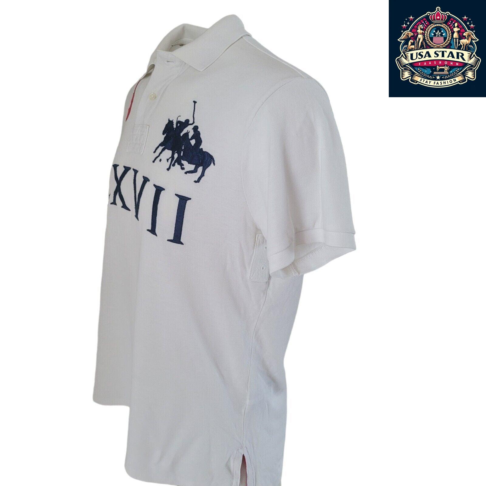 Ralph Lauren Polo Shirt PRL Club Challenge Cup MCMLXVII Vintage Sz L 100% Cotton Short Sleeve - USASTARFASHION