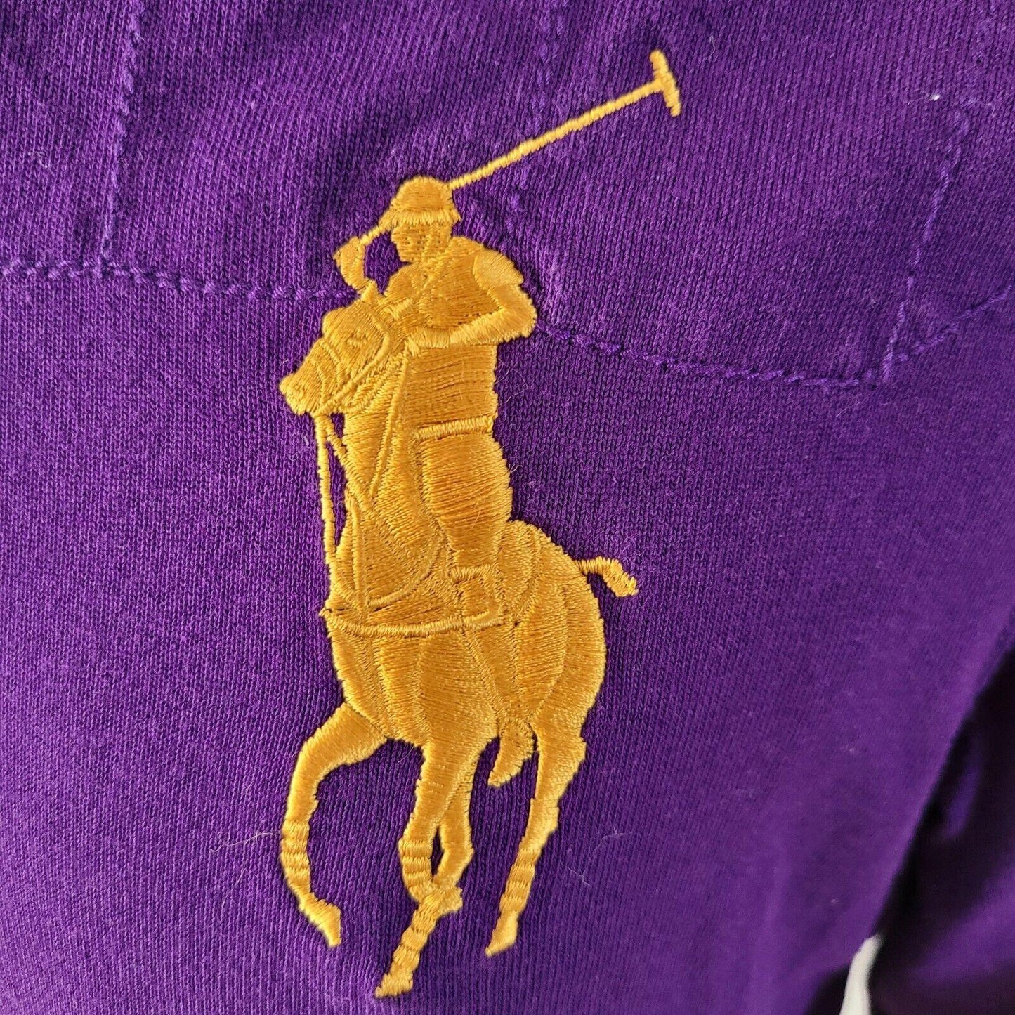 Ralph Lauren PRL CLUB Challenge Cup MCMLXVII Polo Shirt - Men's Long Sleeve Purple Sz L-USASTARFASHION