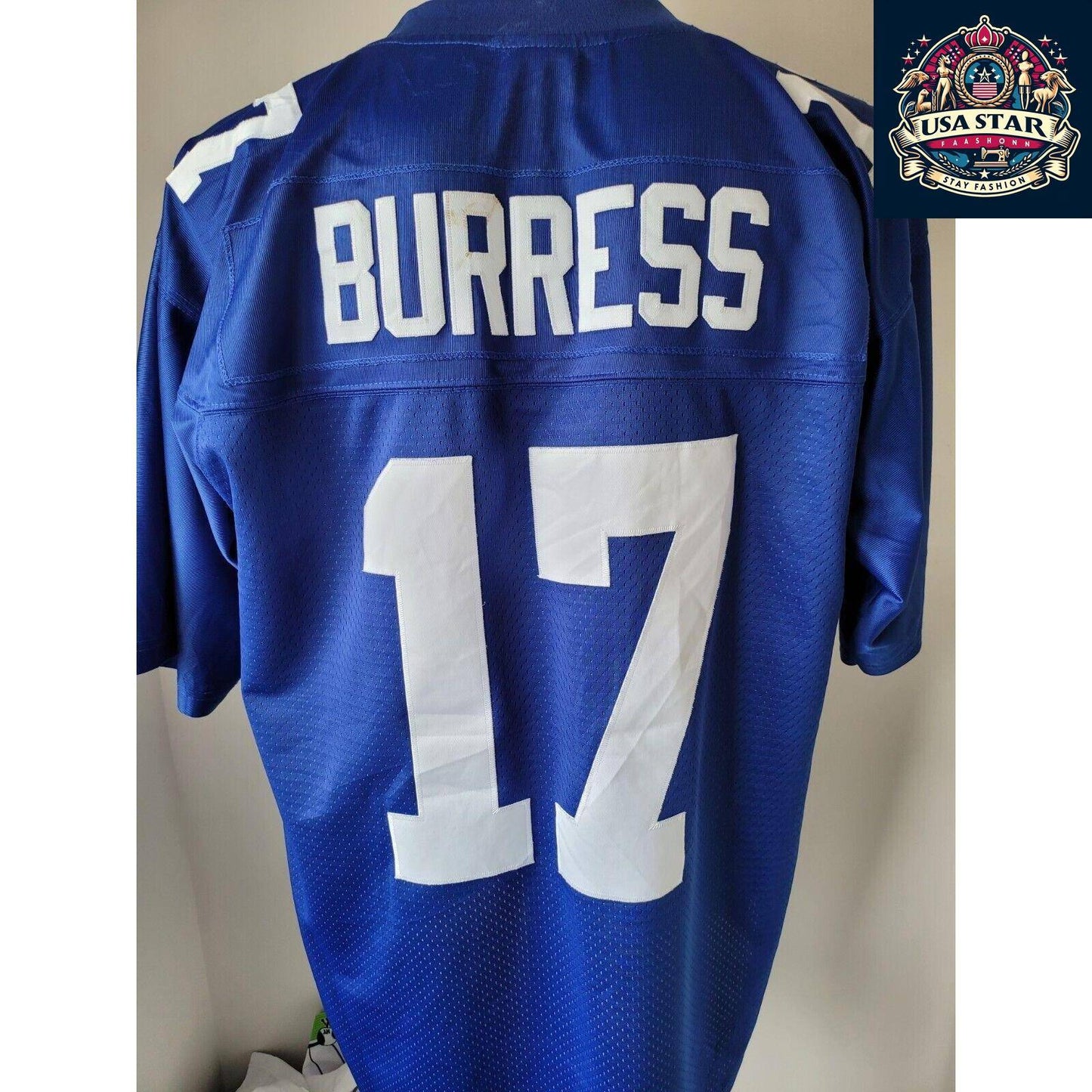 New York Giants Jersey #17 Plaxico Burress Classic Throwback in Rare Size L - Reebok Authentic - USASTARFASHION