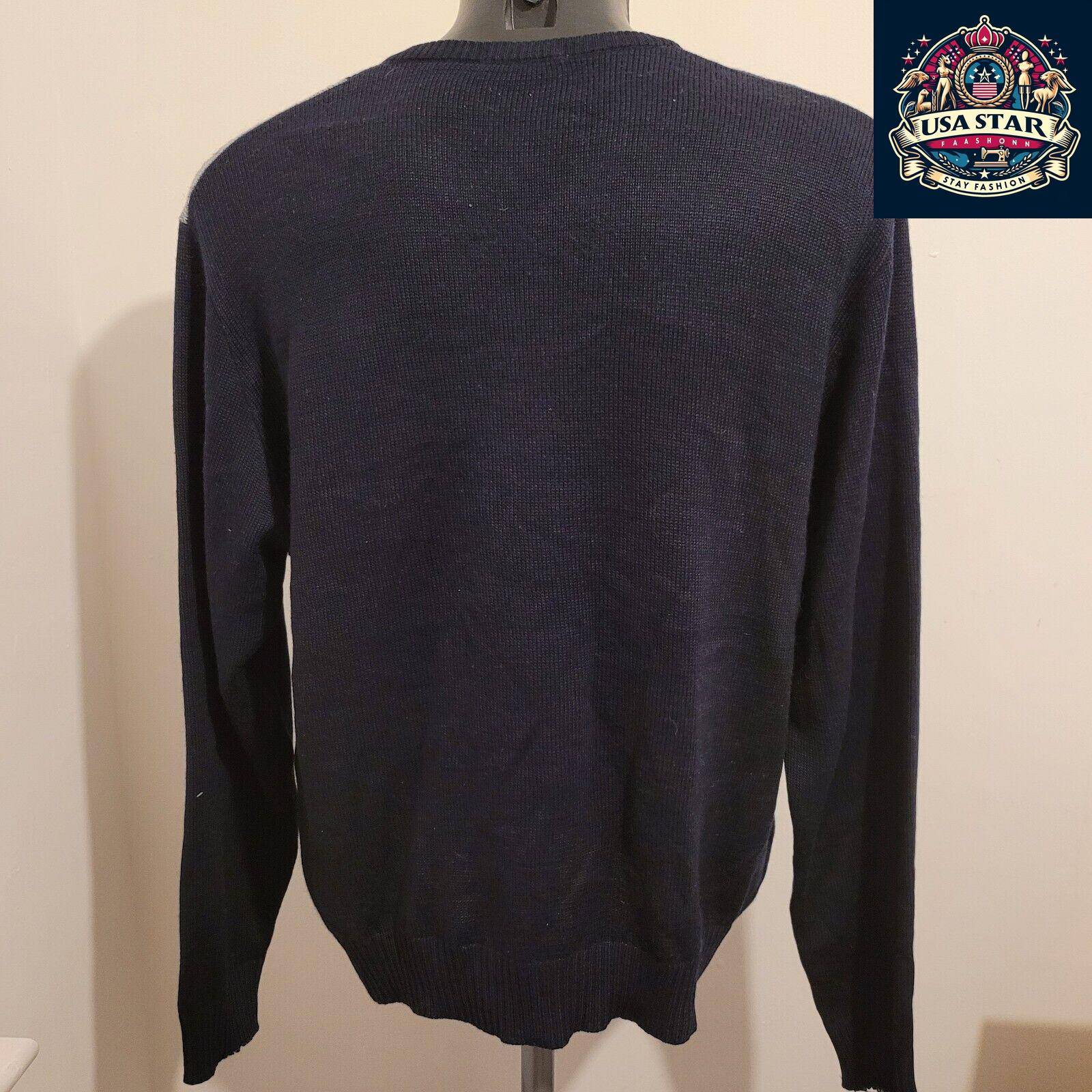 Pierre Cardin XL Wool Jumper in Multi-Color Pattern - Stylish, Cozy, and Durable USASTARFASHION