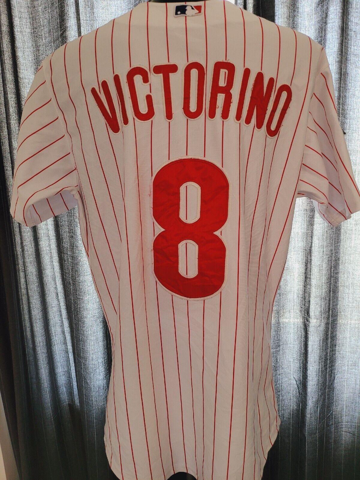 Philadelphia Phillies 2008 World Series Victorino#8 Jersey - Size 50 Large-USASTARFASHION