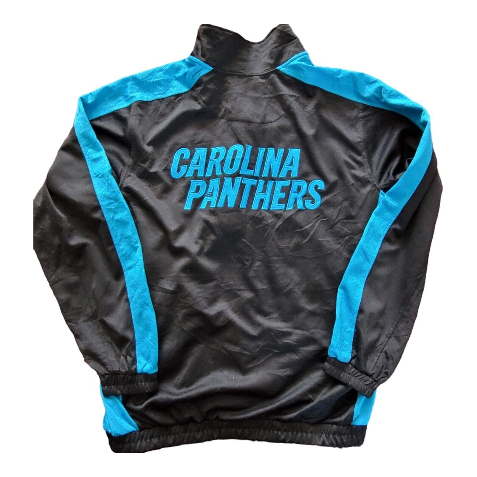 GIII Carolina Panthers Track Jacket Size L Vintage Authentic Collectible-USASTARFASHION