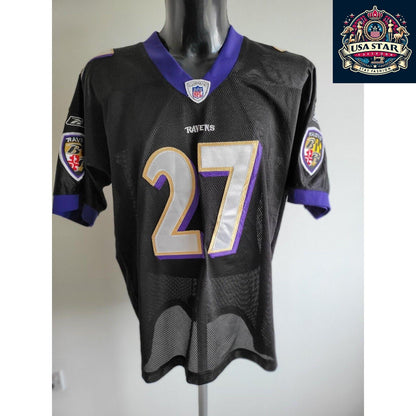 Reebok Baltimore Ravens Sportshirt #27 Black, Size Reebok 54 (XL) - Durable Fabric, Classic Design - USASTARFASHION