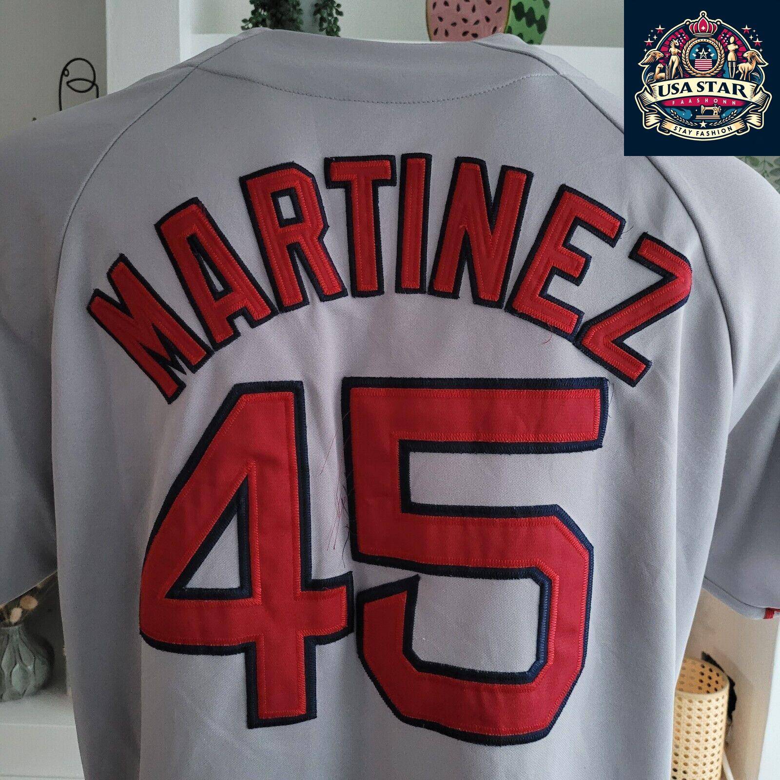 Pedro Martínez #45 Boston Red Sox Jersey XL - Majestic Authentic Vintage Baseball Shirt - USASTARFASHION