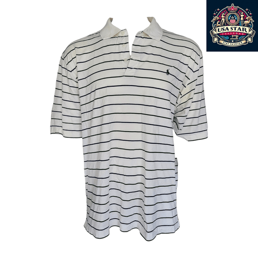 Ralph Lauren Golf Polo Shirt XXL 100% Cotton Striped Design for Style and Comfort - USASTARFASHION