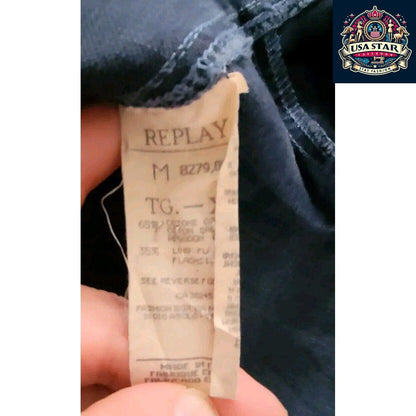 Replay Denim Jacket For Men, XL Size, Classic Durable 100% Cotton, Vintage Appeal - USASTARFASHION