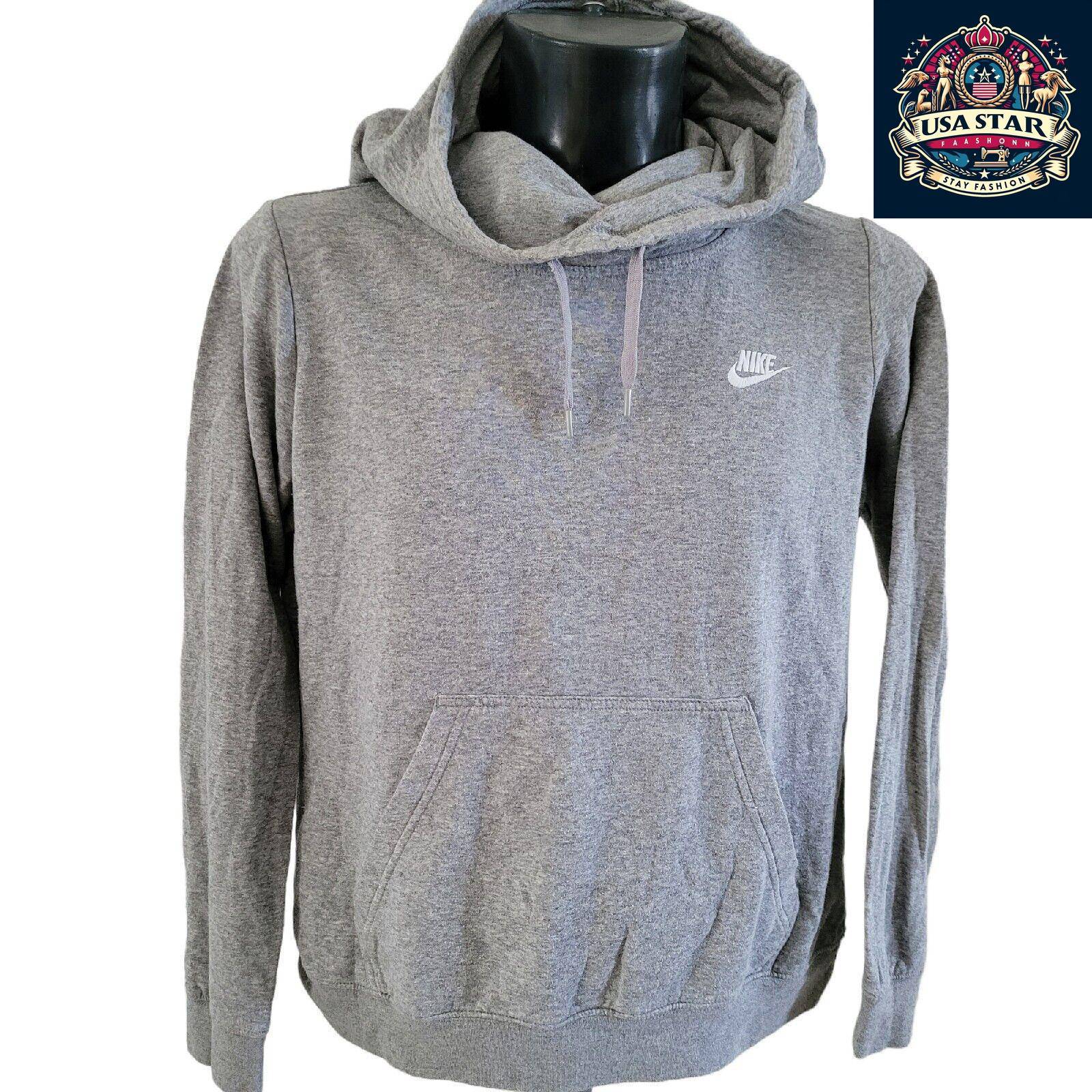 Nike Women's Hoodie XL - Soft Grey Cotton Fabric, Relaxed Fit, Stylish Design for Everyday Comfort - USASTARFASHION