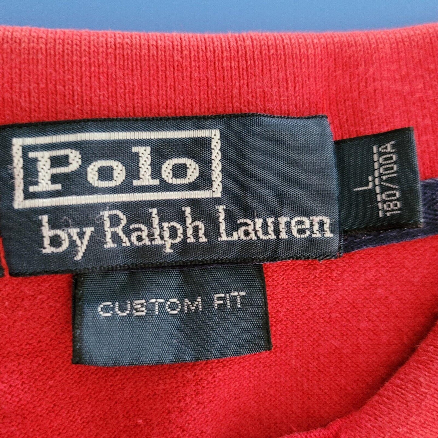 Polo Ralph Lauren Red Custom Fit T-Shirt L 100% Cotton-USASTARFASHION