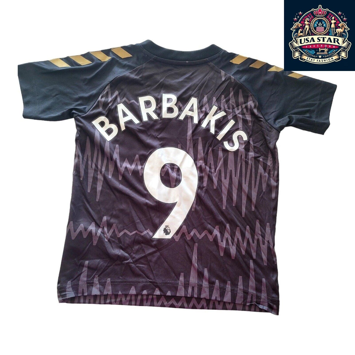 Hummel Everton Away Jersey 6 Years - Barbakis #9 - Dark Purple - Youth Soccer Apparel - USASTARFASHION