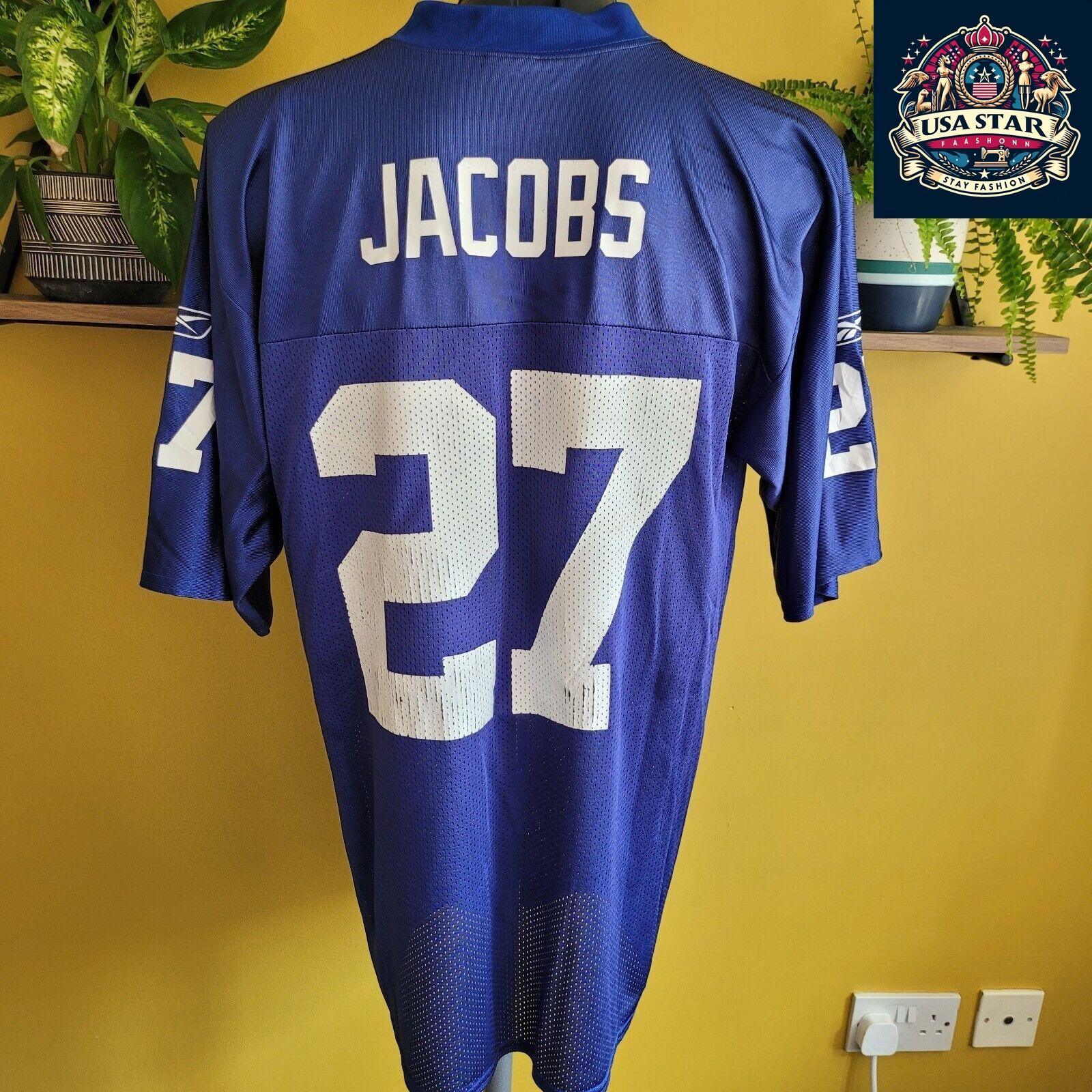 Reebok New York Giants Jersey Brandon Jacobs 27 Men's NFL Apparel - Officially Licensed, Comfortable Fit - USASTARFASHION